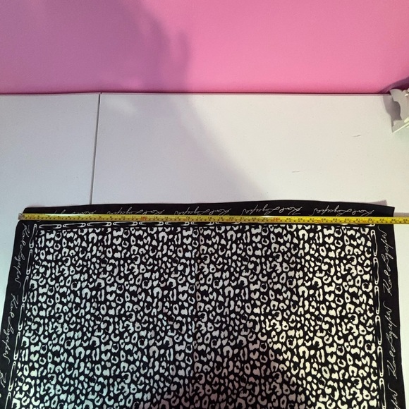 Karl Lagerfeld Black and White Leopard Print Scarf - Picture 5 of 8